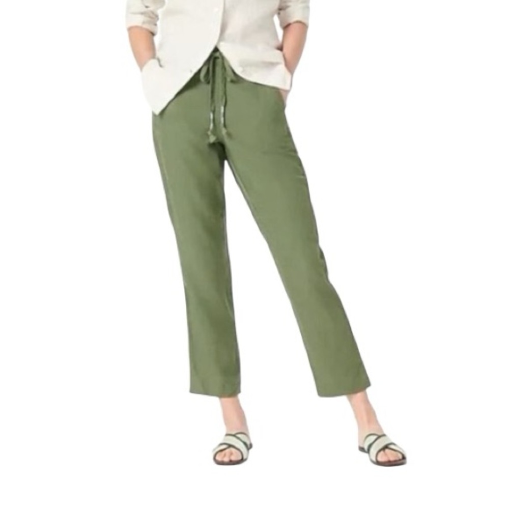 J. Crew Tie-Waist Seaside Pant in Linen Blend